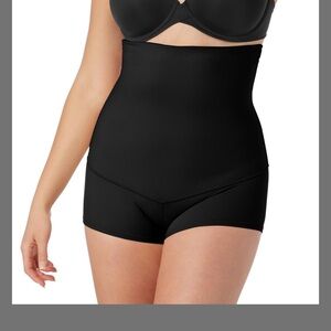 Maidenform Shape Wear XL Extra Large Black High Waisted Boyshorts NWT